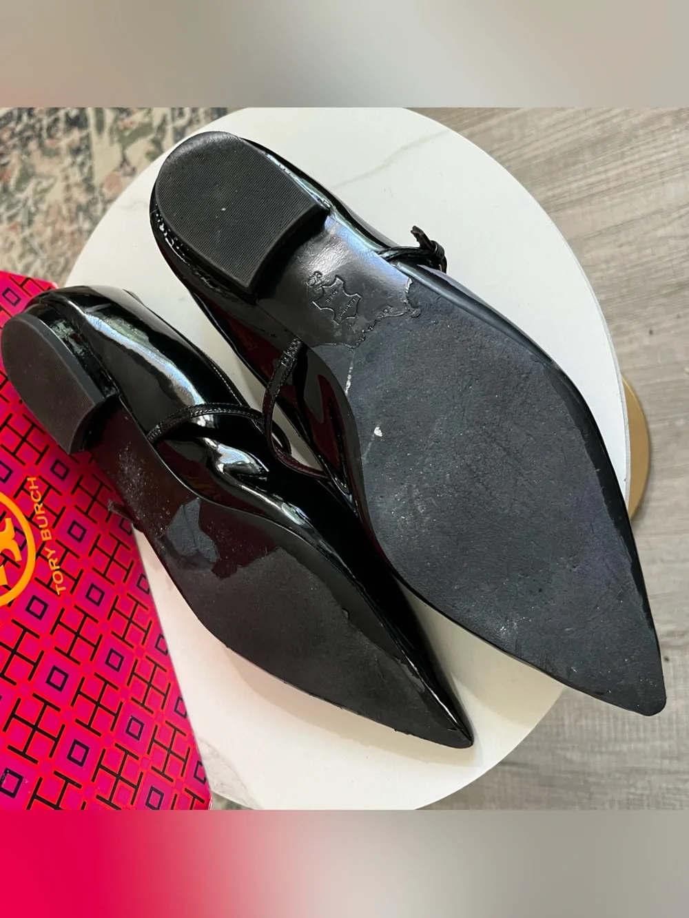 Tory Burch Black Patent Leather Mary Jane Flats